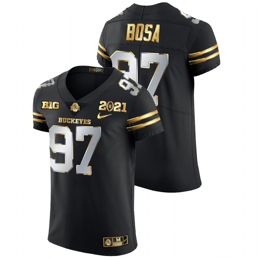 Ohio State Buckeyes Men's NCAA Joey Bosa #97 Black Champions 2021 National Golden Edition College Football Jersey THH3349RR